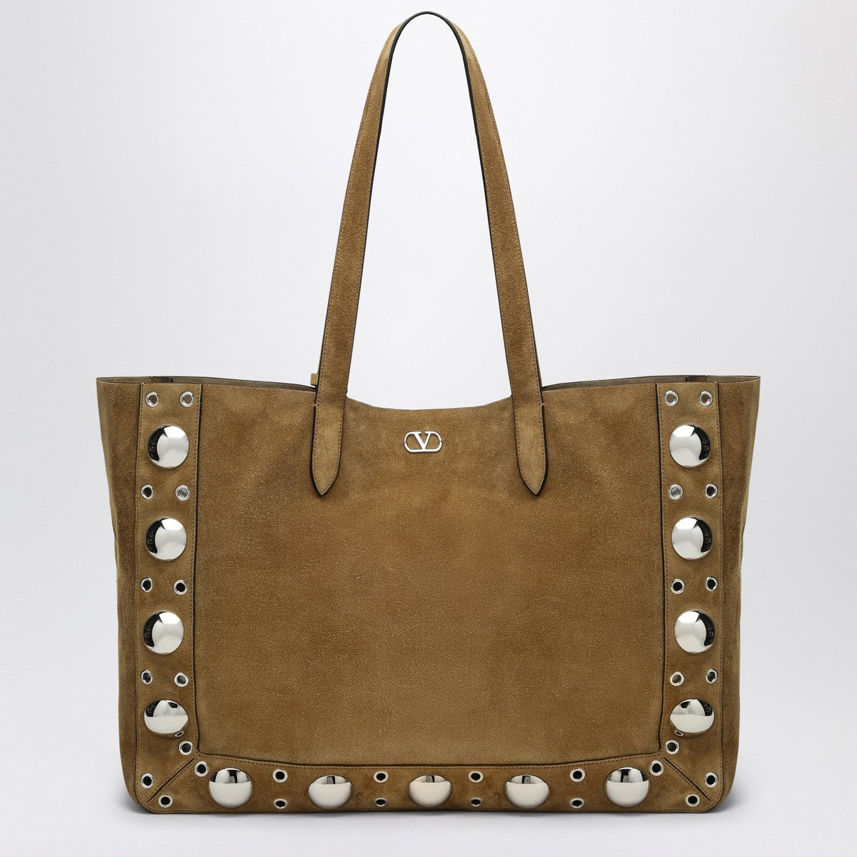 Valentino Garavani Large Nellcôte tote bag in havana suede